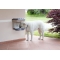 Food Stand - Raised Double Bowl Holder for Dogs, Adjustable Wall Mount, Indoor-Outdoor Use, Dove Grey