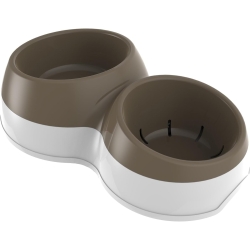 Ciotolotto - Double Bowl with Fresh Water Reserve and Non-Slip for Medium Dogs and Cats