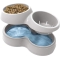 Ciotolotto - Double Bowl with Fresh Water Reserve and Non-Slip for Medium Dogs and Cats