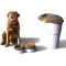 Ciotolotto - Double Dog Bowl with Non-Slip Water Reserve Large