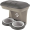 Food Stand Maxi - Ergonomic Raised Feeder with Double Bowl and Wall-Mounted Storage Compartment in Dove Grey Plastic