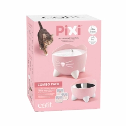 Pixi - Cat Fountain Drinking Bowl Combo Pack Pink