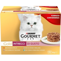 Purina Gourmet Gold Mix Intrecci di Gusto - Wet food for adult cats 24 x 85 gr