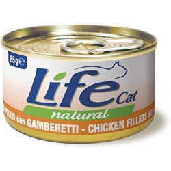 Life Cat Natural Chicken Fillets with Shrimp - Wet Food for Cats 85g