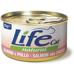 Life Cat Natural Salmon and Chicken - Complete food for cats 85g