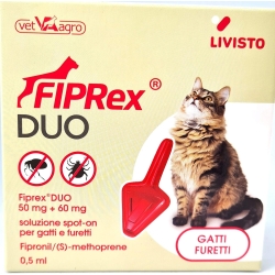 Fiprex Duo - S1 Antiparasitic Pipette for Cats and Ferrets Against Fleas, Ticks and Lice 0.5 ml
