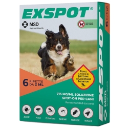 Exspot - 6 Pipettes of 2 ml Spot-On Antiparasitic for Dogs
