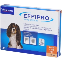 Effipro Spot-On 67 mg - 4 Pipettes Antiparasitic for Dogs 2-10 kg