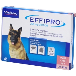 Effipro 268 mg - 4 Pipettes Spot-On Antiparasitic Dog 20-40 kg