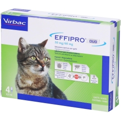 Effipro Duo - 4 Pipettes Spot-on Cat Antiparasitic Fleas and Ticks 0.5 ml