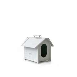 Villa - Small White Folding Dog Kennel in Sustainable Resin 35 x 47 x 48 cm