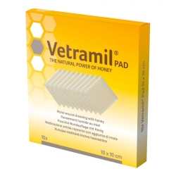 Vetramil Pad - Honey Dressing for Wounds and Burns for Animals 5 Gauzes 10 x 10 cm