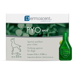 Pyo spot - Purifying spot-on for dogs 0-10 kg 4 pipettes of 0.6 ml