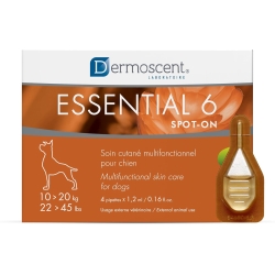 Essential 6 Spot-On 10)20 kg - DermoCosmetic Treatment for Dogs 4 pipettes of 1.2 ml