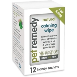 Pet Remedy - 12 Natural Relaxing Single-Dose Wipes for Animals