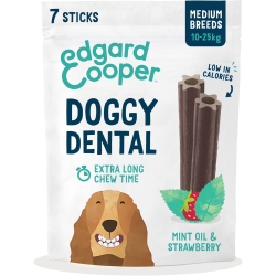 Doggy Dental - Vegetable Dental Stick for Medium-Sized Dogs, Strawberry and Mint, 160g