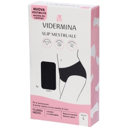 Vidermina Reusable Menstrual Briefs High-waisted, Size L, Black,