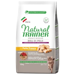 Natural Trainer Hairballs with Fresh Chicken - Complete food for adult cats 300g