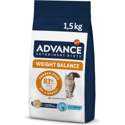 Advance Veterinary Diets Weight Balance Turkey - Complete food for adult cats for weight control 1.5 kg
