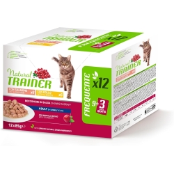 Natural Trainer Chicken and Salmon - Complete food for adult cats 12 sachets x 85 g
