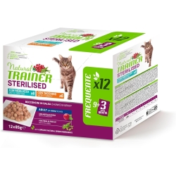 Natural Trainer Cod and Turkey - Complete food for sterilized adult cats 12 sachets of 85 g