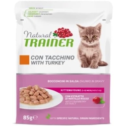 Natural Trainer Kitten & Young Turkey - Complete wet food for kittens and young cats 85g