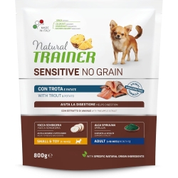 Natural Trainer Sensitive No Grain Pork and Potatoes - Complete food for adult dogs Small & Toy 800 g