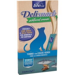 Cat Deli Snack Natural Cream Tuna with Green-Lipped Mussels - Cat Snacks 6 x 15g