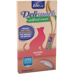 Cat Deli Snack Natural Cream Salmon - Complementary feed for cats 6 x 15 gr