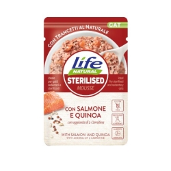 Natural Sterilized Salmon and Quinoa Mousse - Complete food for sterilized cats 70g