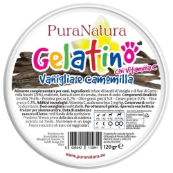 Pura Natura Vanilla and Chamomile Gelatino - Complementary food for dogs 120g