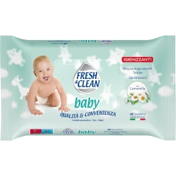 Fresh & Clean Baby - 48 Sanitizing Wipes with Chamomile, Gentle for Sensitive Skin