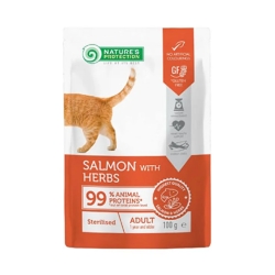 Sterilized Cat Salmon With Herbs - Dry food for sterilized adult cats 100 g