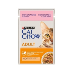 Purina CAT CHOW Adult Salmon and Green Beans - Complete food for adult cats 85g