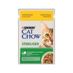 Purina Cat Chow Sterilized Chicken and Eggplant - Complete food for sterilized adult cats 85g