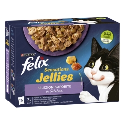 Purina FELIX Sensations Jellies Selection of Flavors - Complete food for adult cats 12 x 85 gr