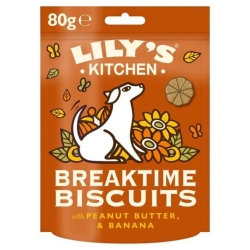 LILY'S Kitchen Breaktime - Adult Dog Biscuits with Peanut Butter and Banana 80g