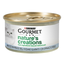 GOURMET NATURE'S CREATIONS Ocean Fish Spinach & Rice - Complete food for adult cats 85g
