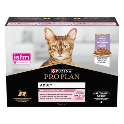 Purina PRO PLAN DELICATE ADULT in Turkey Sauce - Complete food for sensitive cats 10 x 85 gr