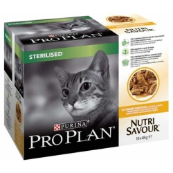 Purina PRO PLAN NUTRI SAVOUR STERILISED Fish - Complete food for sterilised cats 10x 85 gr