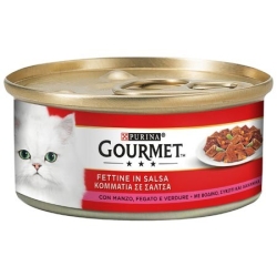 Purina Gourmet Vegetable Slices with Beef and Liver - Complete food for adult cats 195g