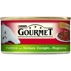 Purina Gourmet Rabbit Slices, Kidneys, and Vegetables - Complete food for adult cats 195g