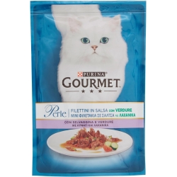 Purina Gourmet Perle Fillets in Game and Vegetable Sauce - Complete food for adult cats 85g