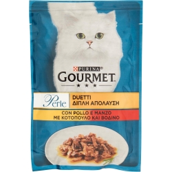 Purina Gourmet Perle Duetti Chicken and Beef - Complete food for adult cats 85g