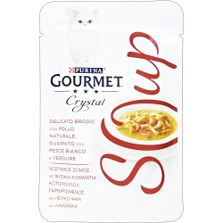 Purina Gourmet Soup Chicken, Fish and Vegetables - Complete broth food for cats 40g