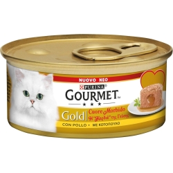 Purina Gourmet Gold Soft Heart Chicken - Complete food for adult cats 85g