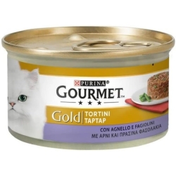 Purina Gourmet Gold Lamb and Green Bean Tarts - Complete food for adult cats 85g