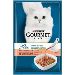 Purina Gourmet Perle Triumph of Salmon Sauce - Complete food for adult cats 85g