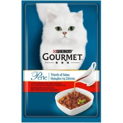 Purina Gourmet Perle Triumph of Beef Sauce - Complete food for adult cats 85g