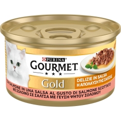 Purina Gourmet Gold Delicacies in Salmon Sauce - Complete food for adult cats 85g